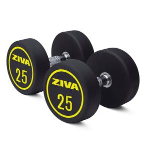 Mancuernas redondas Ziva Performance negro/amarillo (par)
