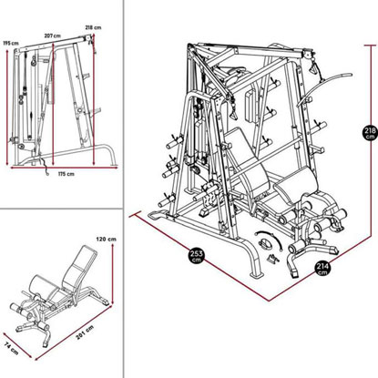 Machine Smith Marcy MD-9010G Avec Banc - Home Gym Complet, Poulies Croisées, Développeur Jambes - Pour Musculation Maison